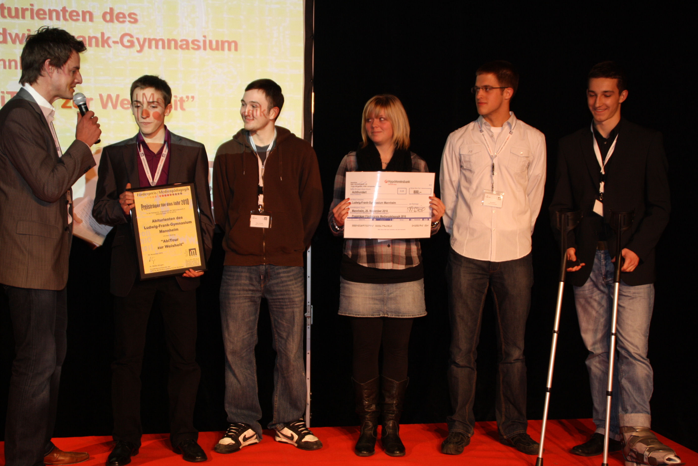 Verleihung des Frderpreis Medienpdagogik 2010 an Oliver Krause, Fabian Fischer, Christina Bieg, Alex Busch und Marius Brauner